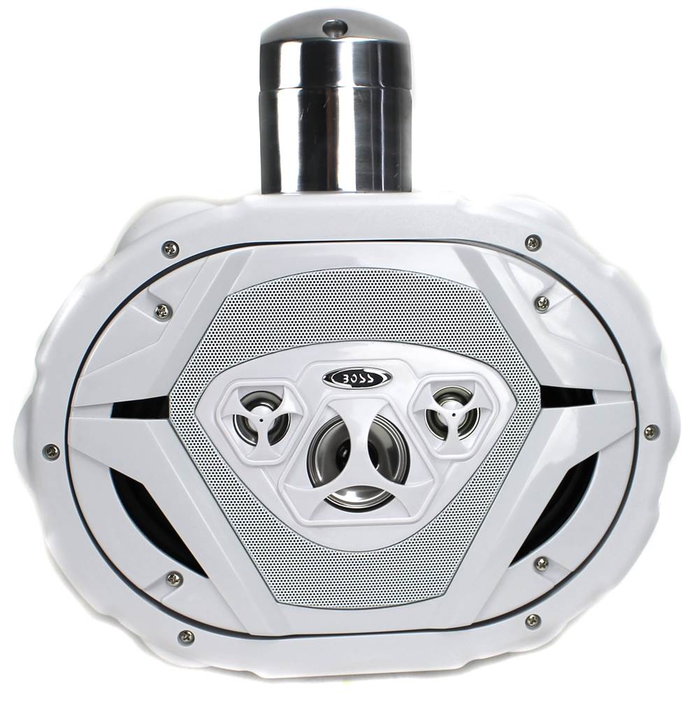 New Boss MRWT69W 6x9" 550W 4-Way Marine Wake Tower Boat Waterproof Speaker White