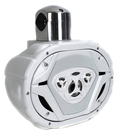 New Boss MRWT69W 6x9" 550W 4-Way Marine Wake Tower Boat Waterproof Speaker White