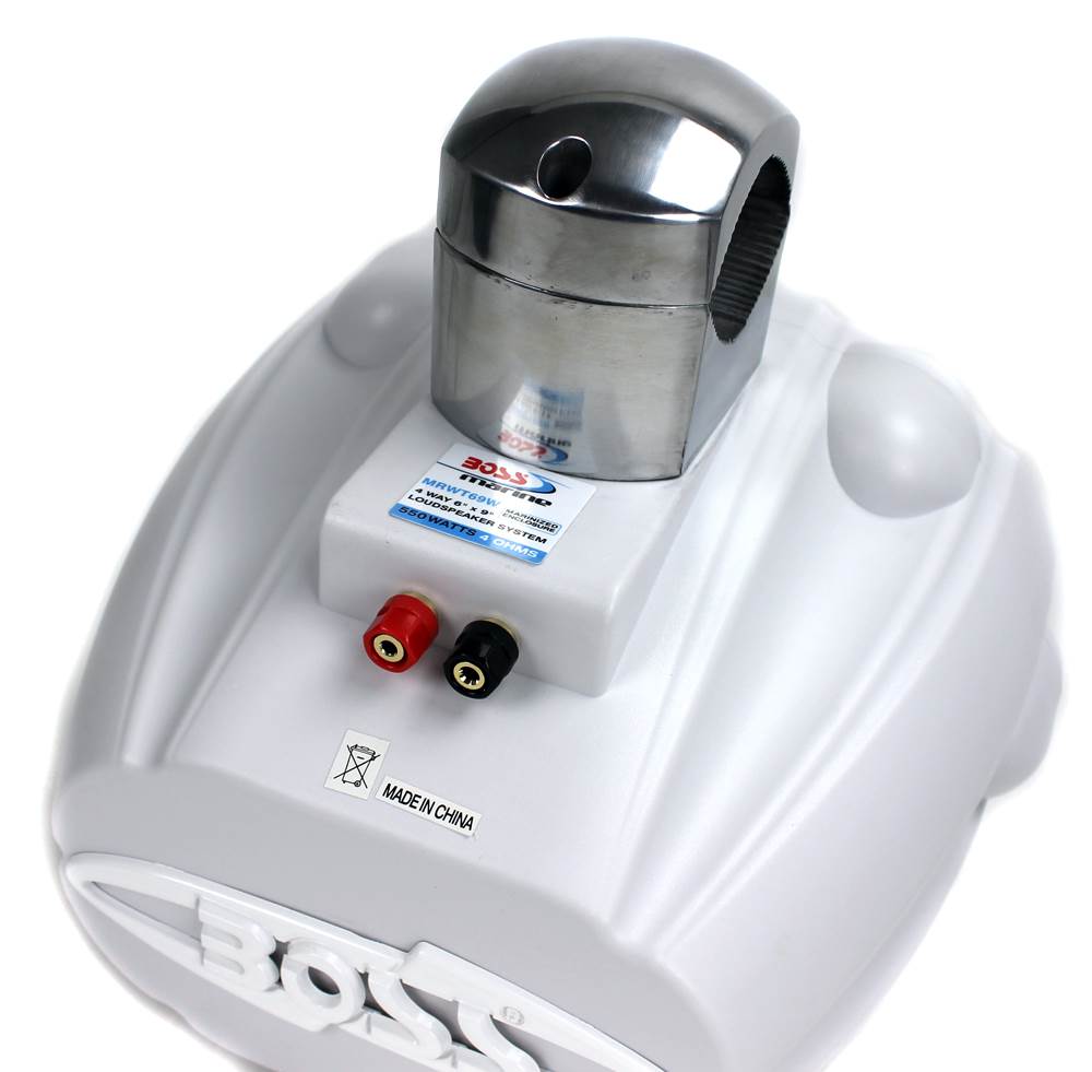 New Boss MRWT69W 6x9" 550W 4-Way Marine Wake Tower Boat Waterproof Speaker White