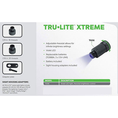 TruGlo Tru-Lite Xtreme Violet LED Sight Light for Archery Bows, Black (Used)