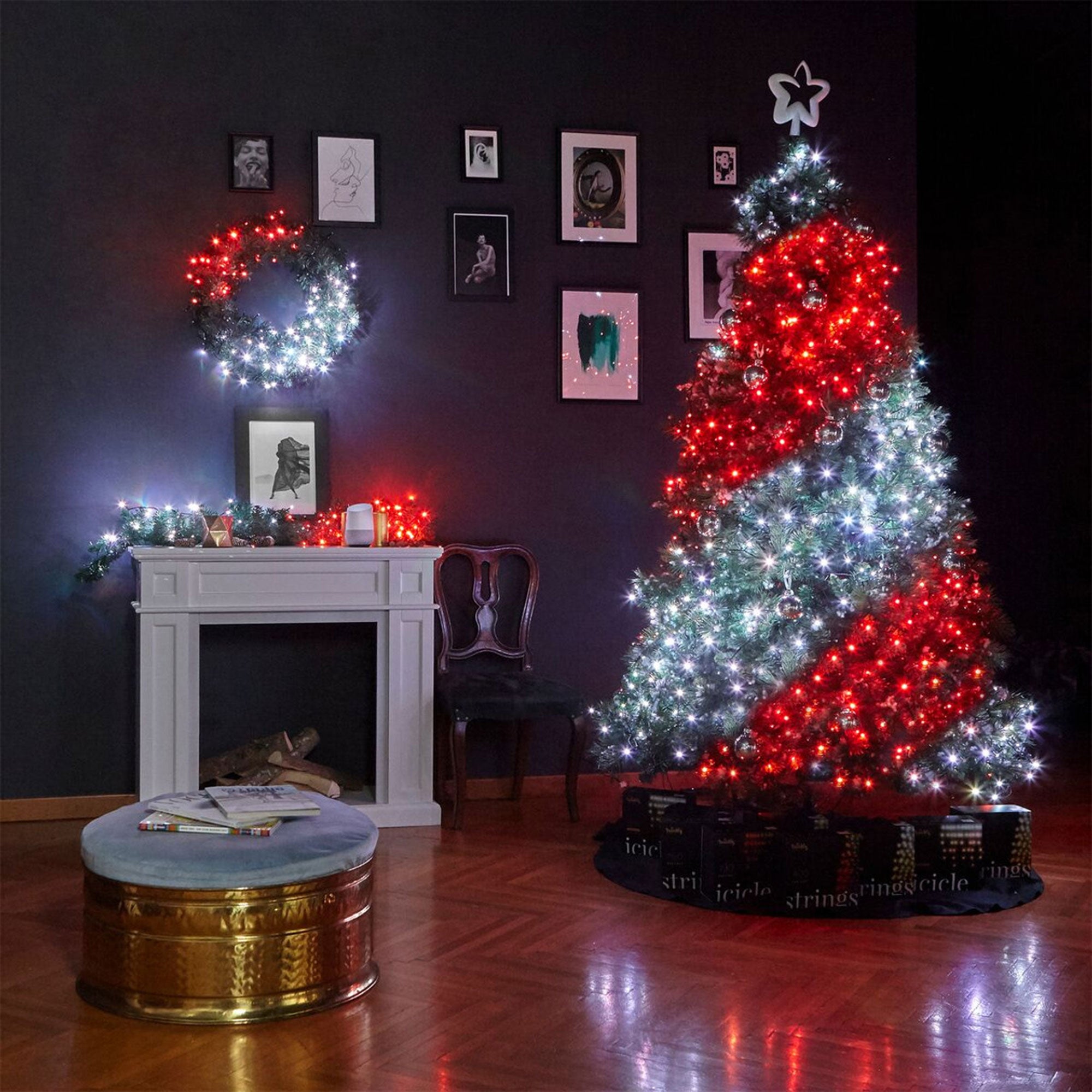 Twinkly Pre-Lit Garland App-control 9-Ft LED Christmas Garland 50 RGB+W (2 Pack)