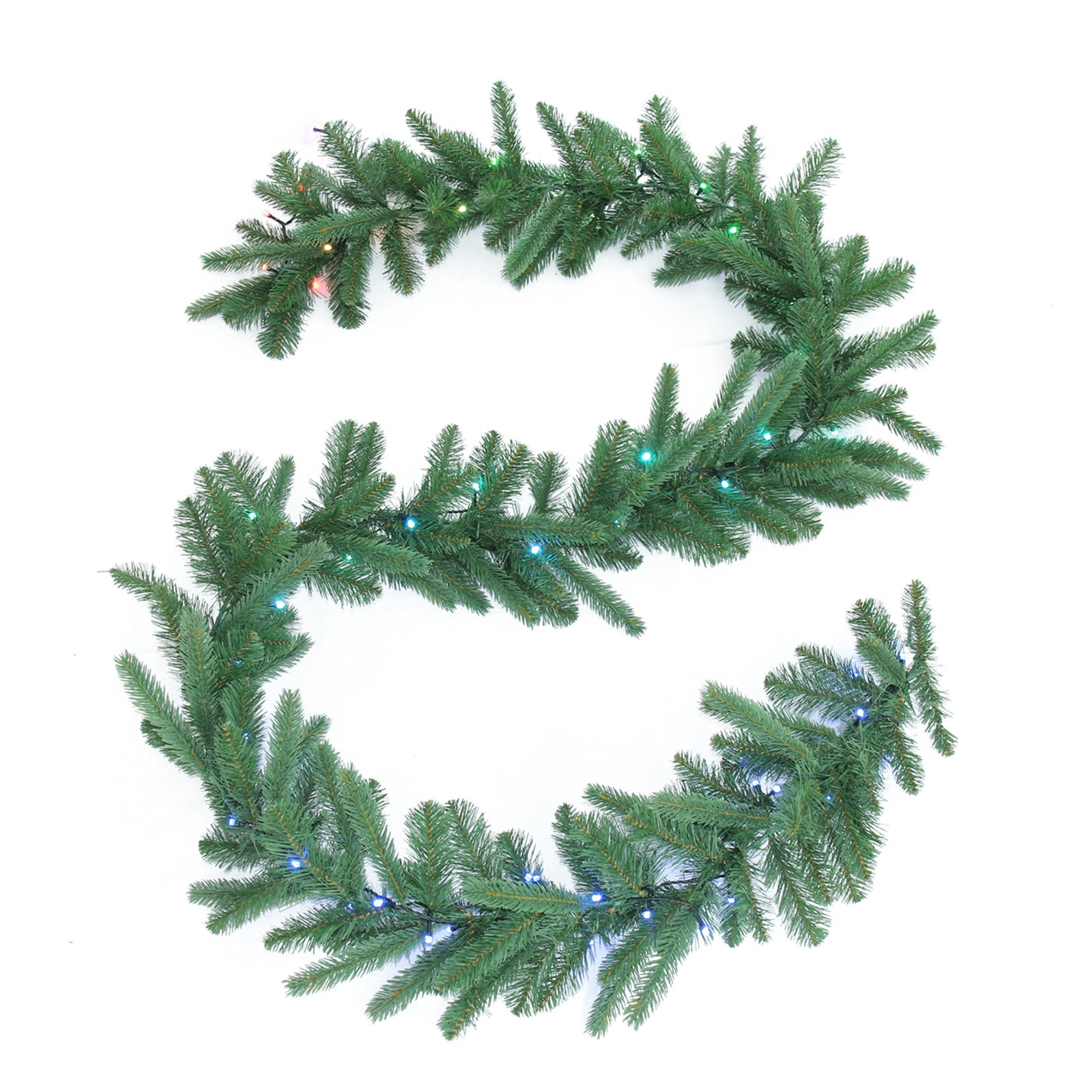 Pre-Lit Garland App-controlled 9-Ft LED Christmas Garland 50 RGB + White (Used) - VMInnovations