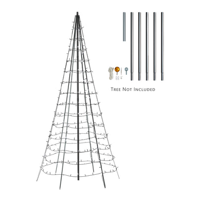 Twinkly 19.7' Aluminum Interlocking Pole for Twinkly 1,000 LED Light Tree, Black