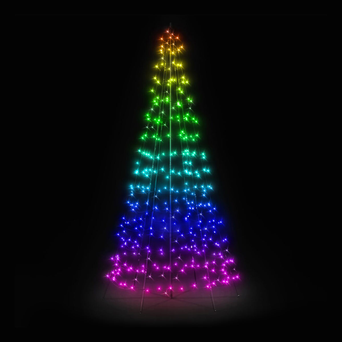 Twinkly Light Tree App-control Pole Christmas Tree 1000 RGB+W 19.7-Ft Black Pole