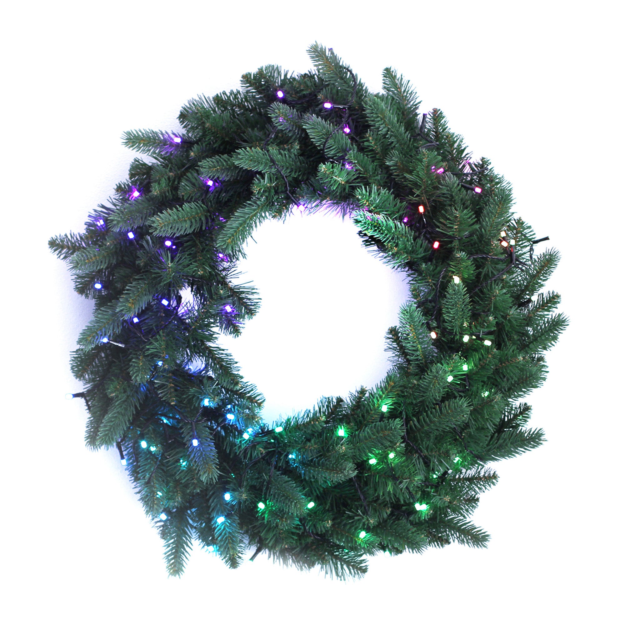 Twinkly Pre-Lit Wreath App-controlled 2-Ft LED Christmas Wreath 50 RGB+W(2 Pack)