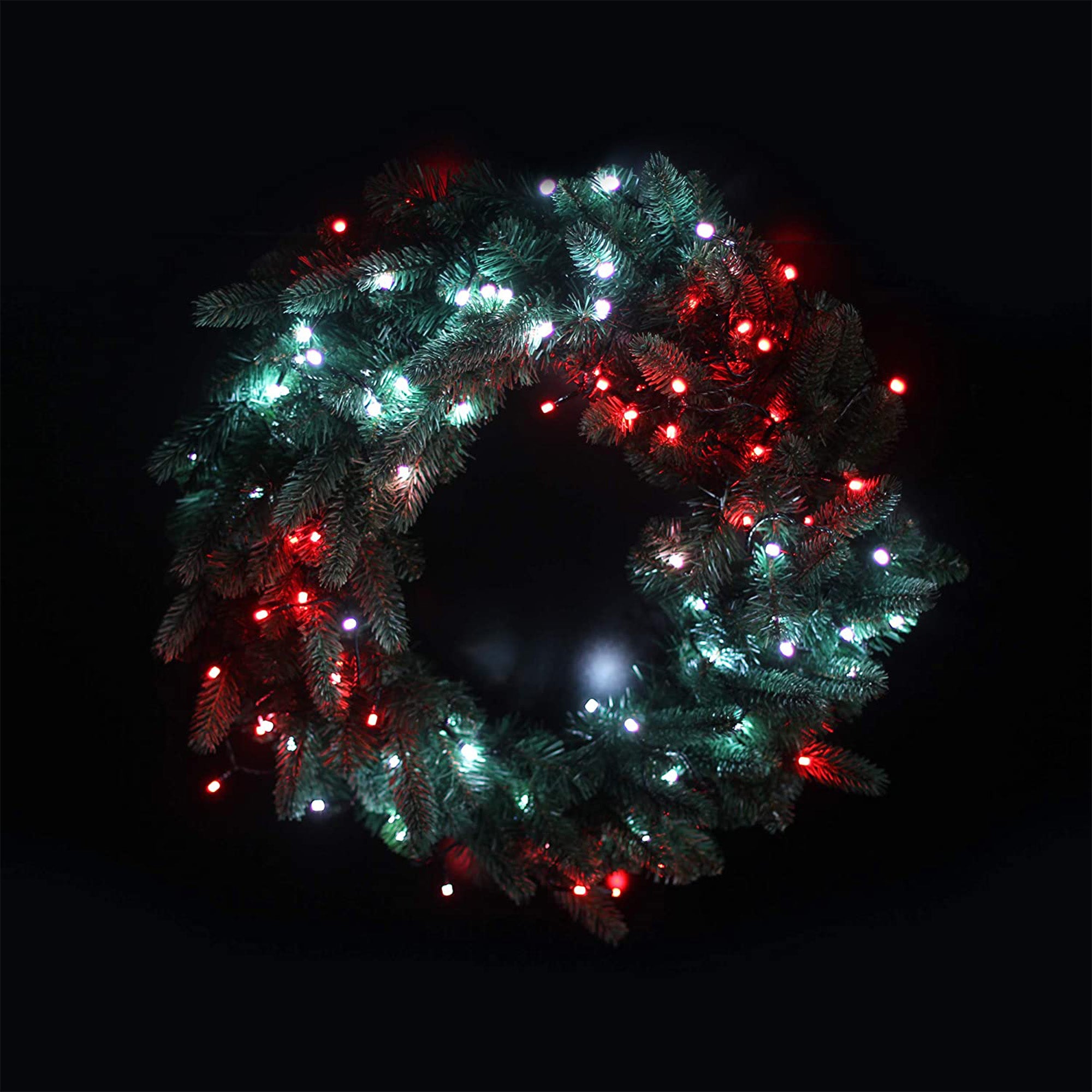 Twinkly Pre-Lit Wreath App-controlled 2-Ft LED Christmas Wreath 50 RGB+W(2 Pack)