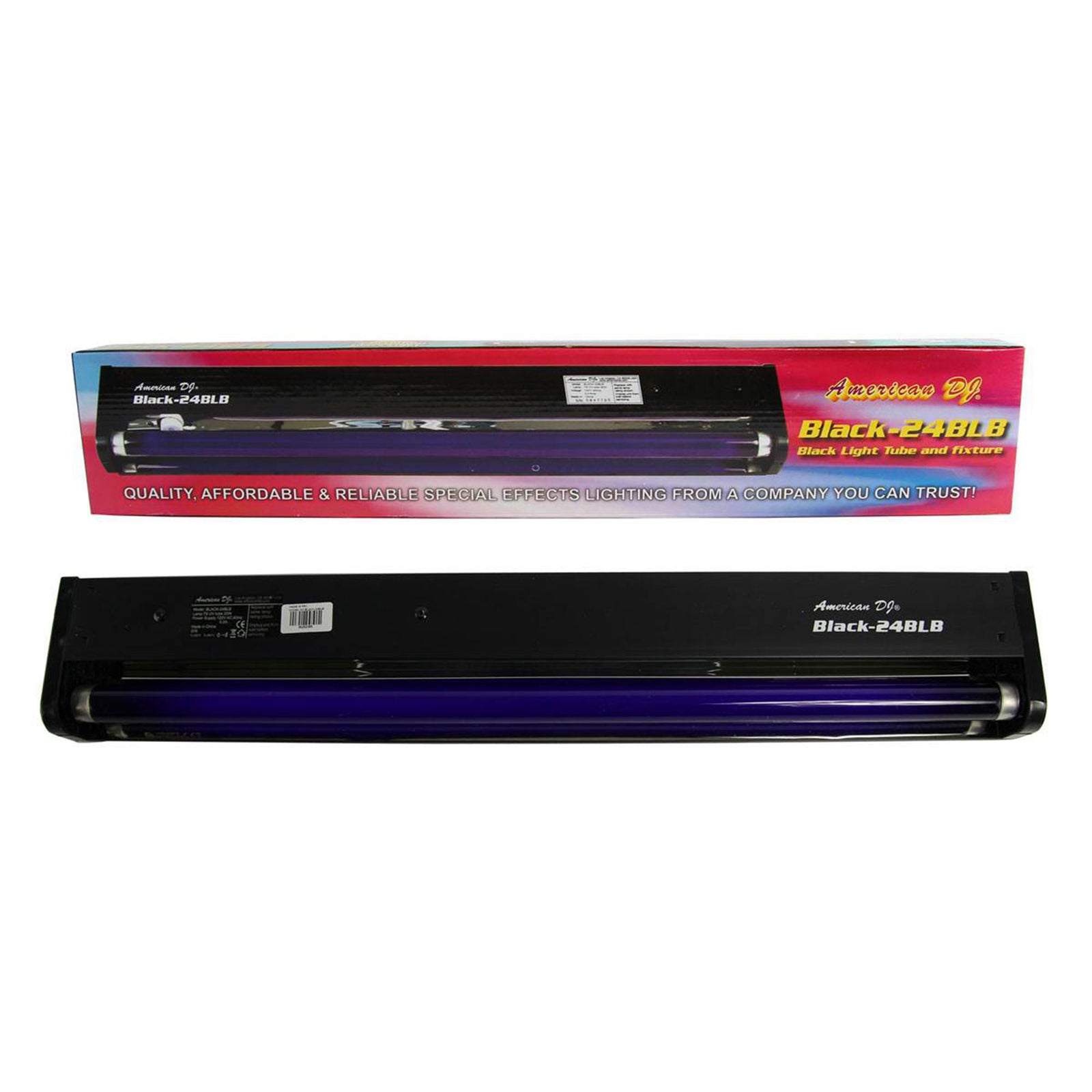 ADJ 24" 20W Black Light Tube and Fixture For DJ Set/Party, BLACK-24BLB(Open Box) - VMInnovations