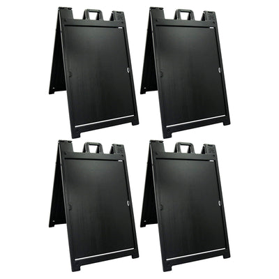 Plasticade Signicade Deluxe Portable Folding Double Sided Sign, Black (4 Pack)