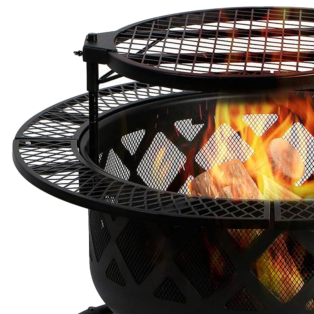 Four Seasons Courtyard 24'' Wood Fire Pit w/Removable Cooking Grill (Open Box) - VMInnovations