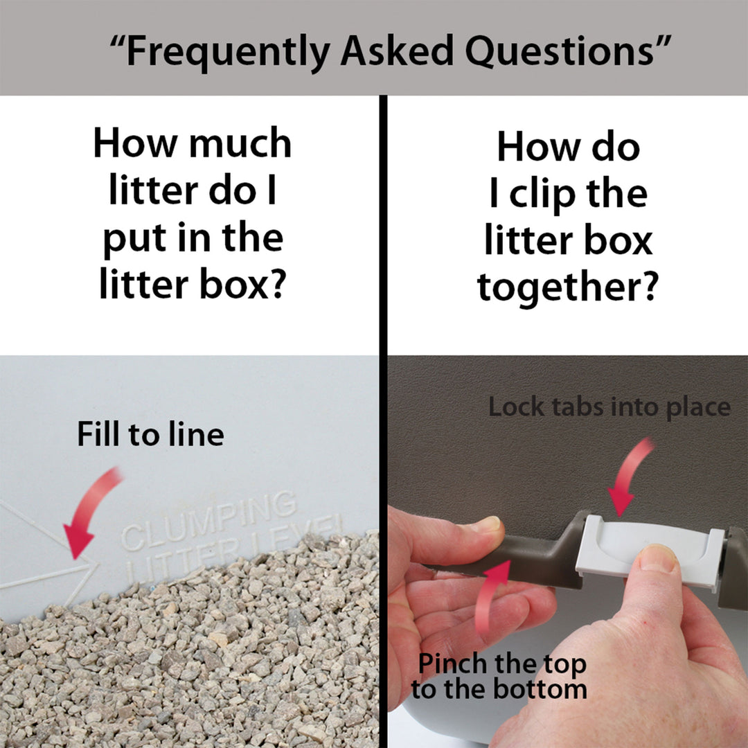 Omega Paw Easy Fill Roll n Clean Self Cleaning Cat Litter Box, Gray (Open Box)