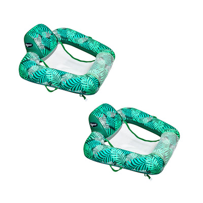 Aqua Zero Gravity Inflatable Pool Chair Lounge Float, Teal Fern Green (2 Pack) - VMInnovations