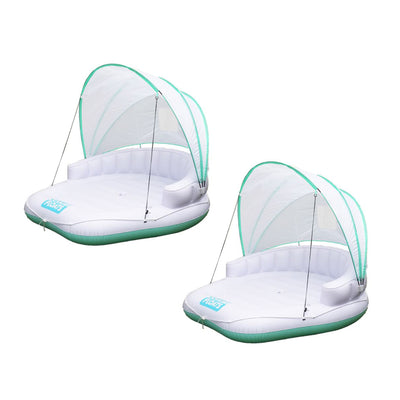 Magic Time International Comfy Shaded Cabana Cool Misting Pool Float (2 Pack)