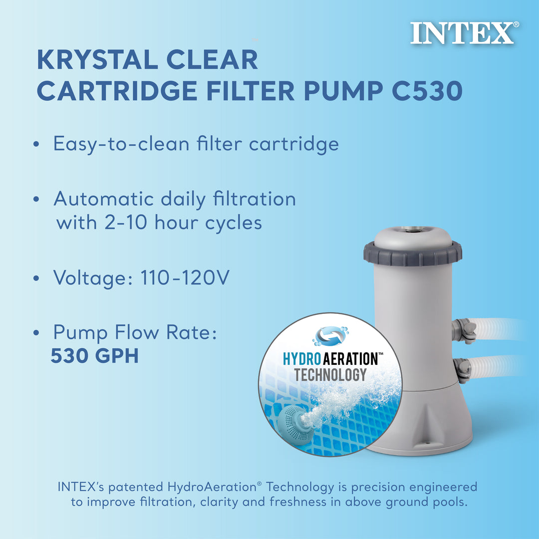 Intex Easy Set Inflatable Pool, Filter & Pump and Easy Set Pool Cover (Open Box) - VMInnovations