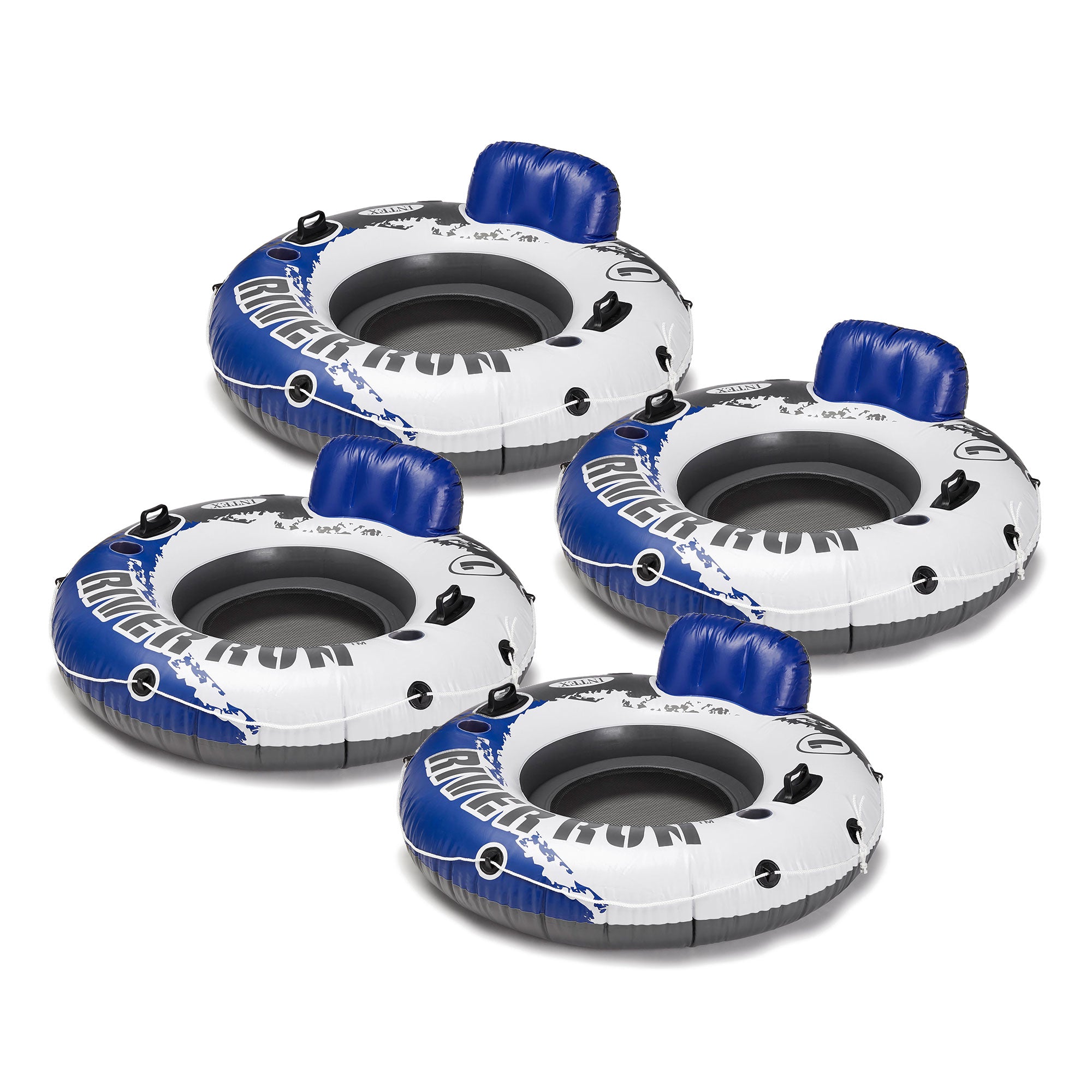 4) Intex River Run 1 Inflatable Floating Tube Raft | Open Box - VMInnovations