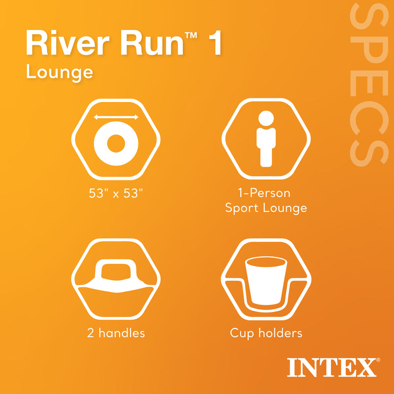 Intex River Run 1 Person Inflatable Floating Tube Raft for (Used) (4 Pack)