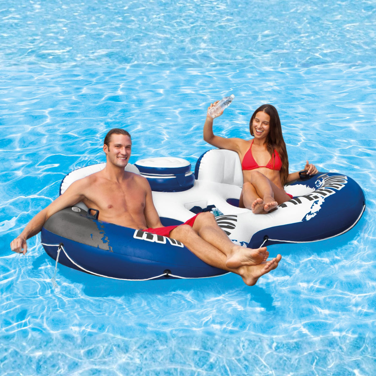 Intex River Run 2 Person Inflatable Tube Raft Float with Cooler (Open Box)