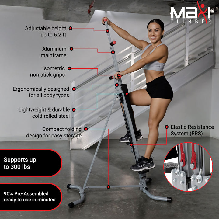 MaxiClimber Vertical Resistance Climber & Exercise Cardio System (Open Box) - VMInnovations