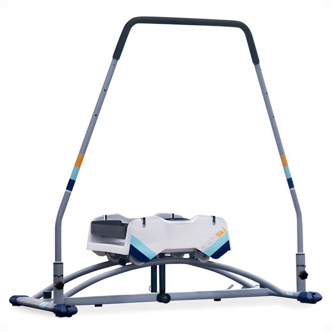 Aeroski 2.0 Ski Fitness Workout Machine w/ Recoil Spring Resistance, Gray (Used)
