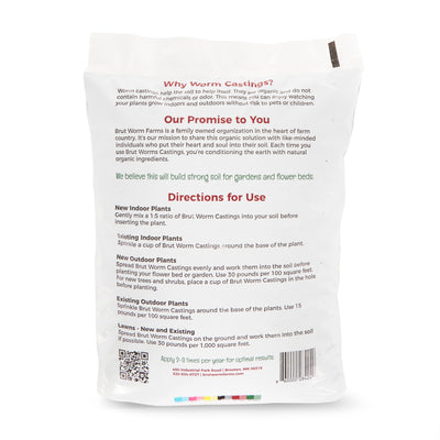 Brut Worm Farms Organic Castings Potting Soil for Planting, 5lb Bag (Open Box)
