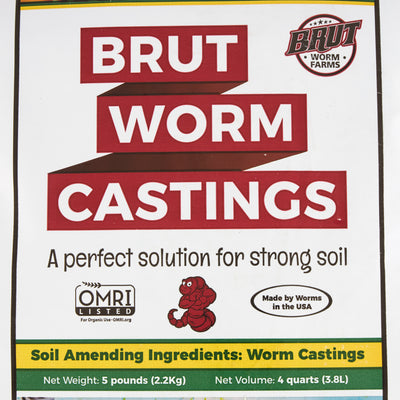 Brut Worm Farms Organic Castings Potting Soil for Planting, 5lb Bag (Open Box)