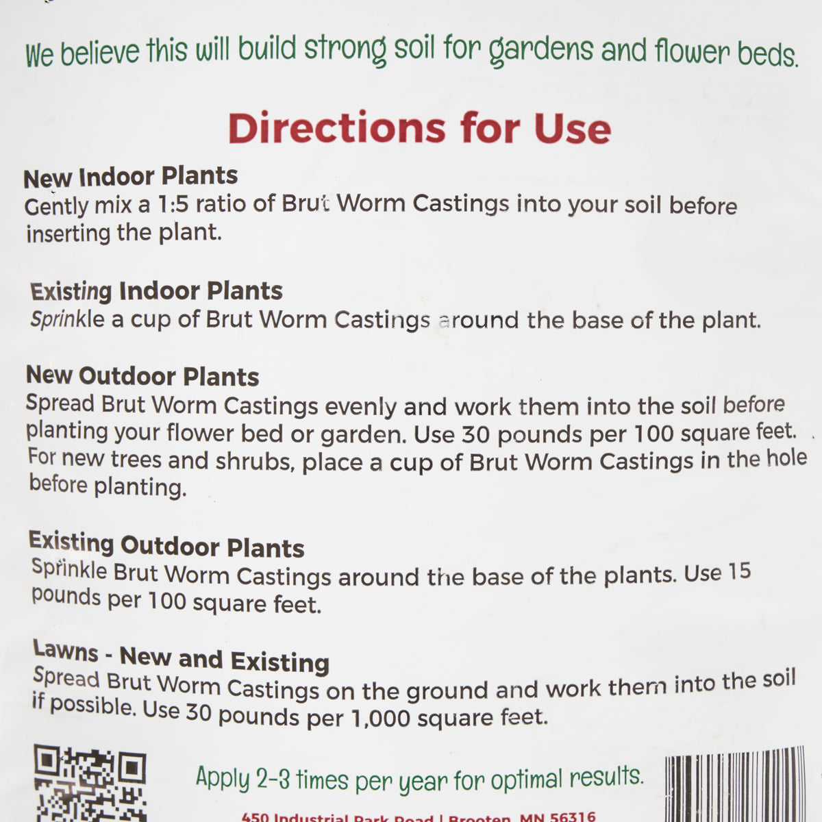 Brut Worm Farms Organic Castings Potting Soil for Planting, 5lb Bag (Open Box)