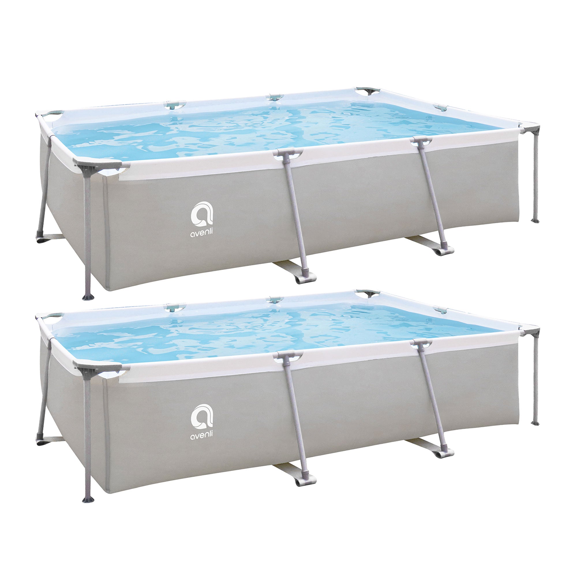 JLeisure 10 x 6.5 Ft Above Ground Rectangular Steel Frame Swimming Pool (2 Pack)
