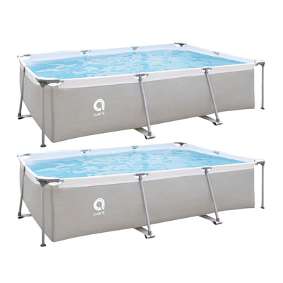JLeisure 10 x 6.5 Ft Above Ground Rectangular Steel Frame Swimming Pool (2 Pack)