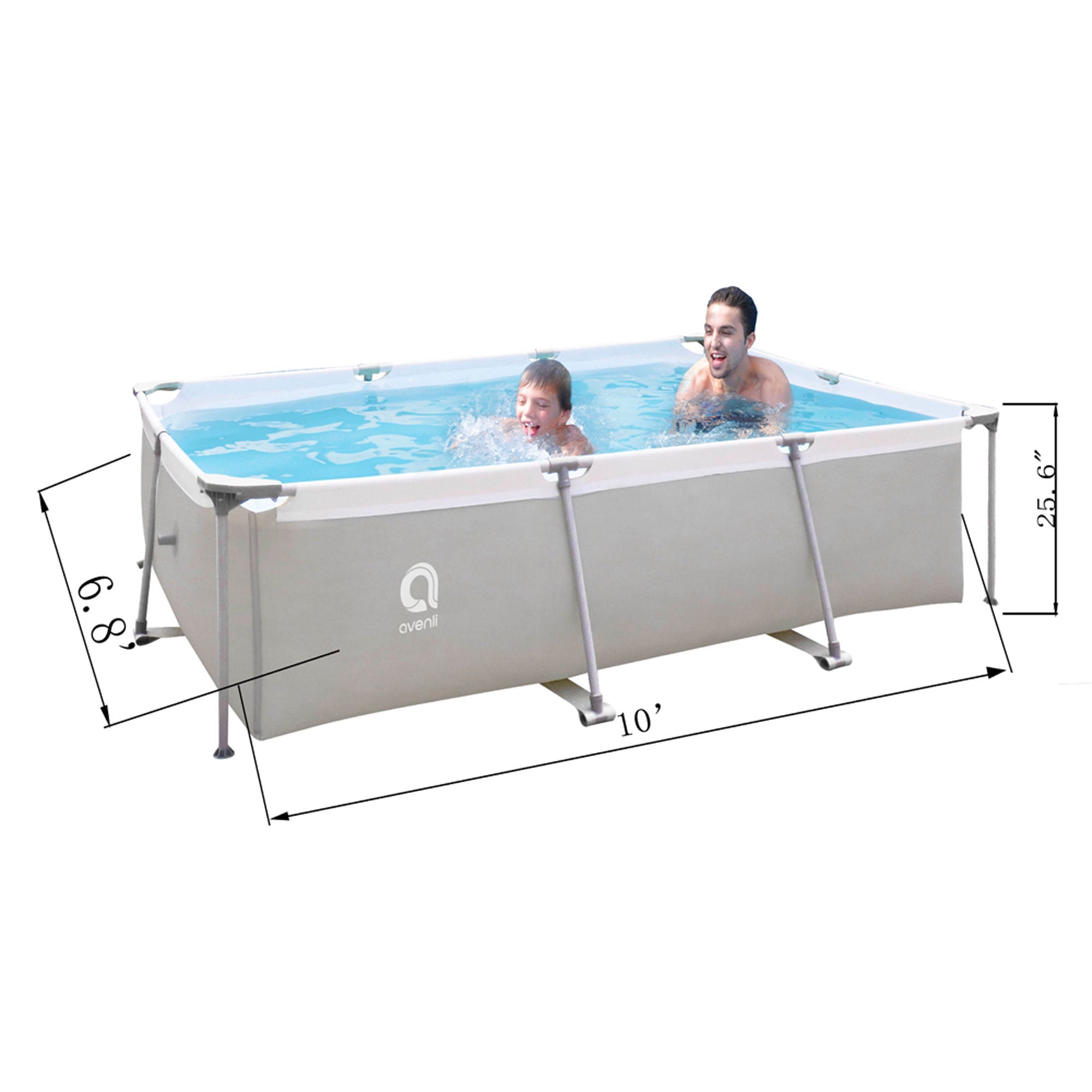 JLeisure 10 x 6.5 Ft Above Ground Rectangular Steel Frame Swimming Pool (2 Pack)