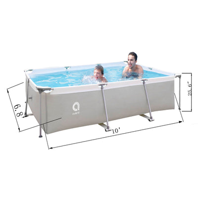 JLeisure 10 x 6.5 Ft Above Ground Rectangular Steel Frame Swimming Pool (2 Pack)