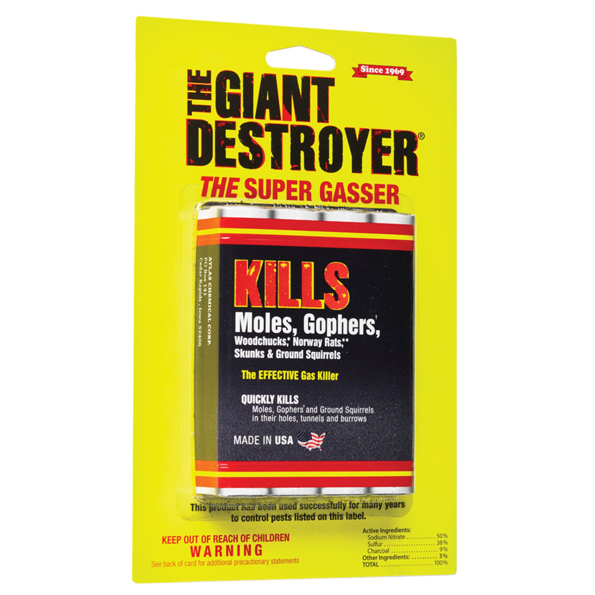The Giant Destroyer GI00333 1.75 Oz Super Gasser Underground Pest Killer, 4 Pack