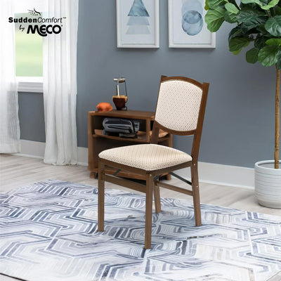 Stakmore Contemporary Upholstered Back Fruitwood Folding Dining Chair (2 Pack) - VMInnovations