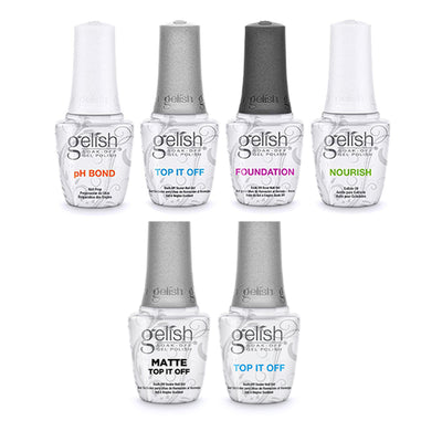 Gelish Fantastic Four and Matte & Gloss Top It Off Soak Off Gel Nail Polish Kit - VMInnovations