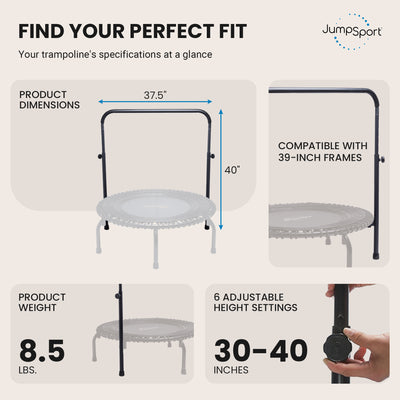 JumpSport Handle Bar Accessory for 39" Leg Fitness Trampolines, Black (Open Box) - VMInnovations