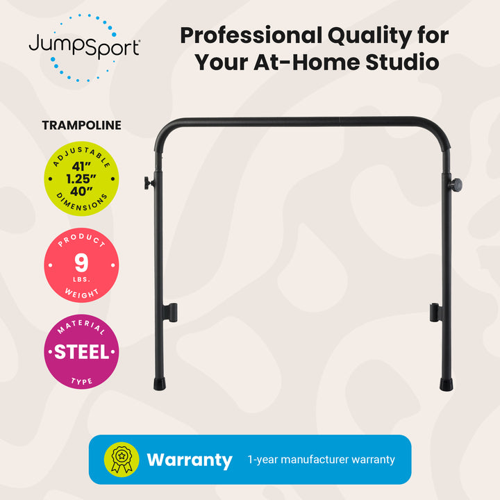 JumpSport Handle Bar Accessory Arched Leg Fitness Trampolines, Black (Open Box)