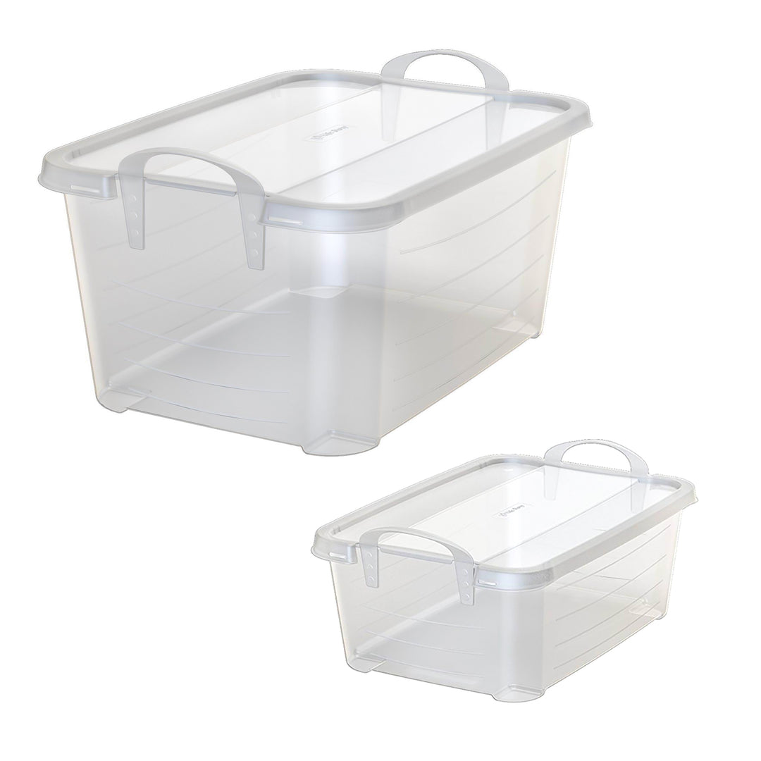 Life Story 14 Qt Plastic Box (6 Pack) with 55 Qt Storage Container (6 Pack)