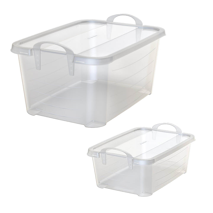 Life Story 14 Qt Plastic Box (6 Pack) with 55 Qt Storage Container (6 Pack)