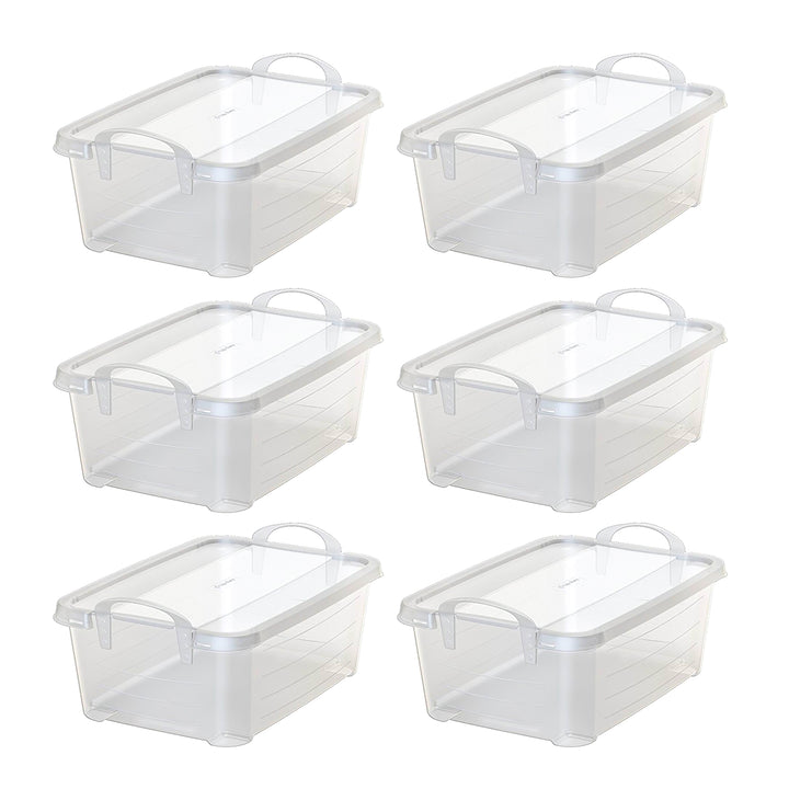 Life Story 14 Qt Plastic Box (6 Pack) with 55 Qt Storage Container (6 Pack)