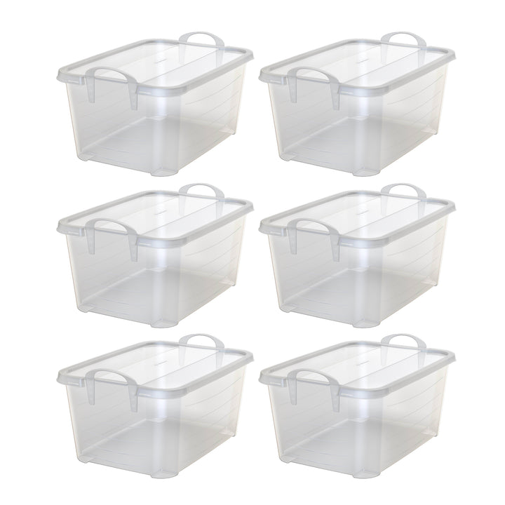 Life Story 14 Qt Plastic Box (6 Pack) with 55 Qt Storage Container (6 Pack)