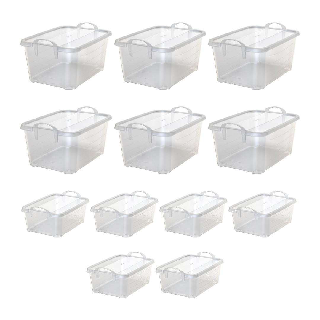 Life Story 14 Qt Plastic Box (6 Pack) with 55 Qt Storage Container (6 Pack)