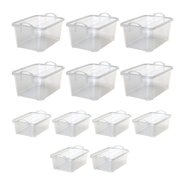 Life Story 14 Qt Plastic Box (6 Pack) with 55 Qt Storage Container (6 Pack)