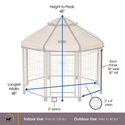 Advantek Original Small Indoor Outdoor Metal Pet Dog Gazebo & Cover (Open Box)