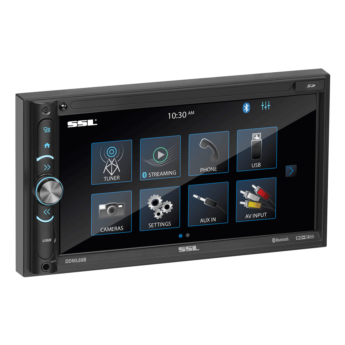 SOUNDSTORM Double DIN Bluetooth Multimedia Player with 6.75 Inch Touchscreen