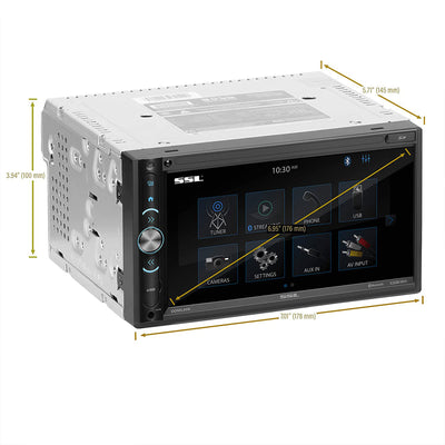 SOUNDSTORM Double DIN Bluetooth Multimedia Player with 6.75 Inch Touchscreen