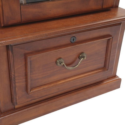 American Furniture Classics 8 Gun Key Locking Wooden Storage Display Cabinet - VMInnovations