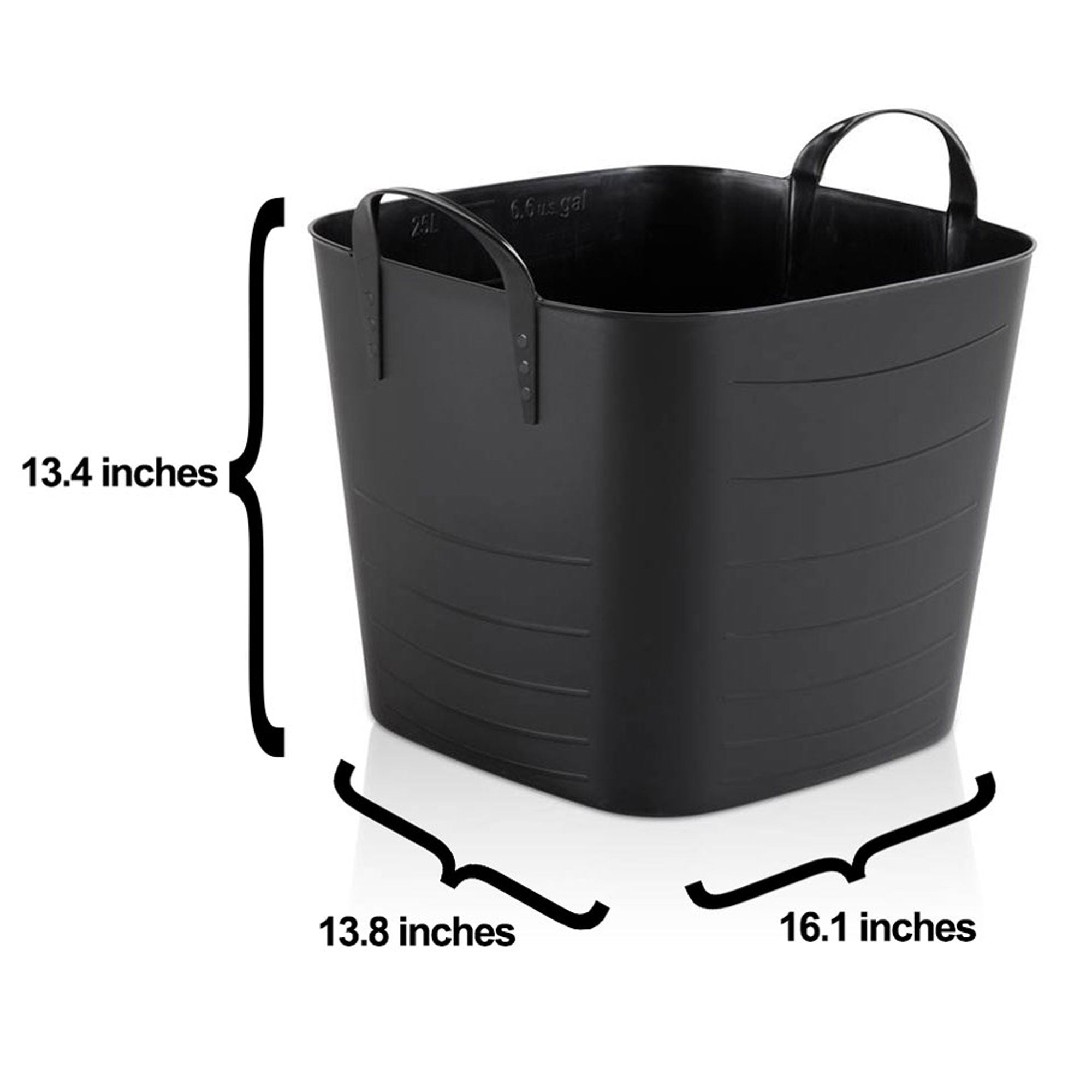 Life Story Tub Basket 25 Liter Plastic Storage Tote Bin with Handles (18 Pack) - VMInnovations