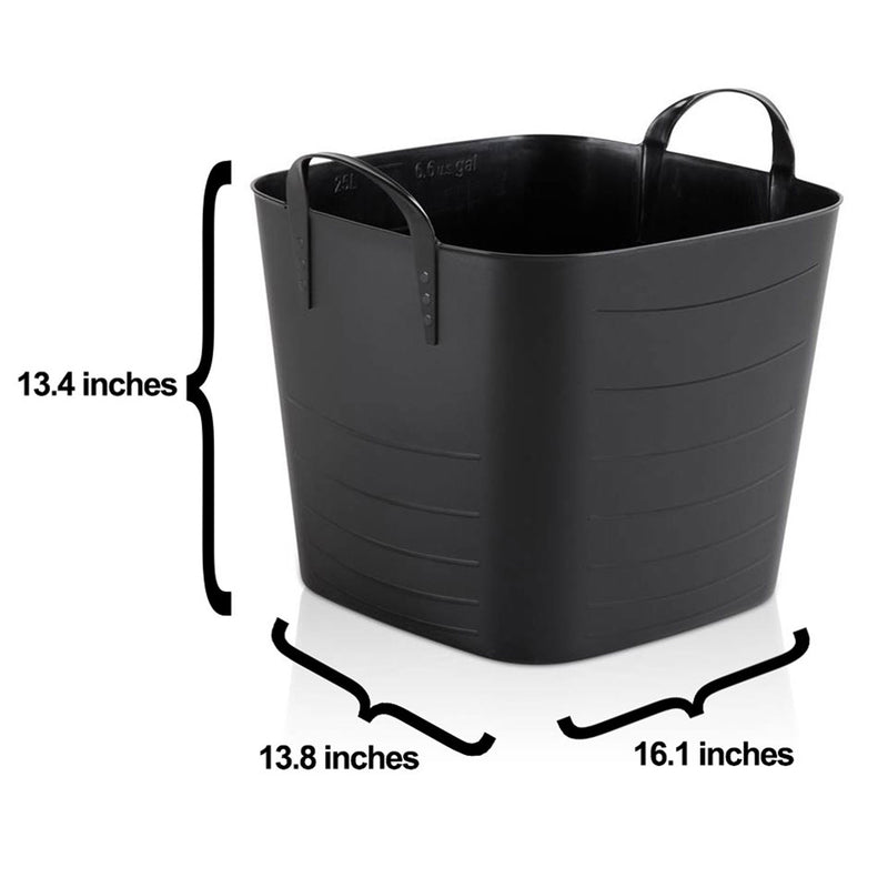 Life Story Tub Basket 25 Liter Plastic Storage Tote Bin with Handles (18 Pack)