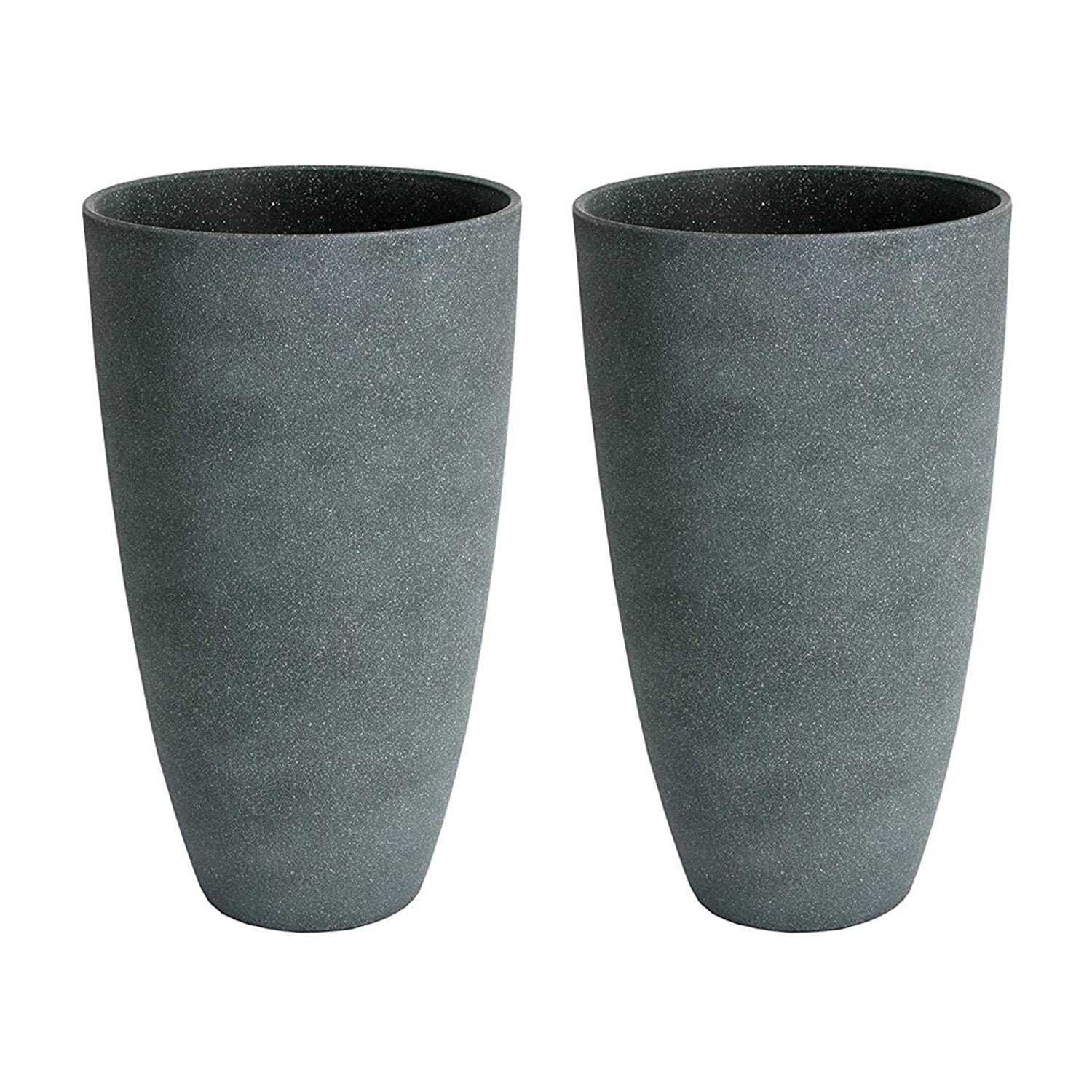 Algreen Acerra Weather Resistant Composite Tall Vase Planter Pot, Gray (2 Pack) - VMInnovations