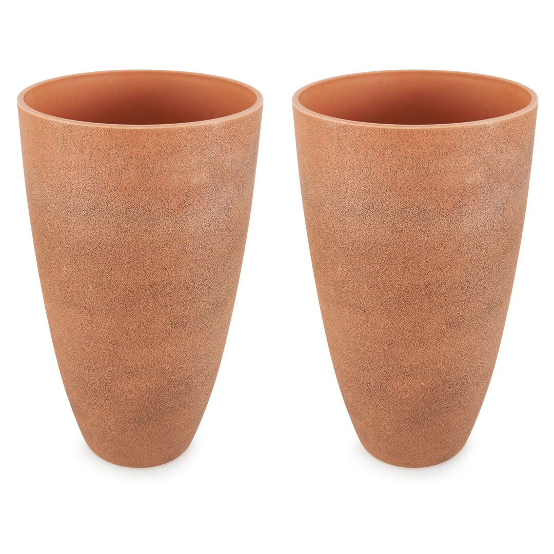 Algreen 43729 Acerra Weatherproof Recycled Composite Vase Planter Pot (2 Pack) - VMInnovations