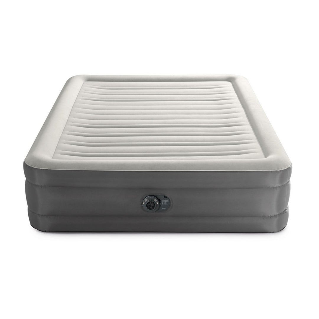 Intex TruAire Luxury Queen Air Mattress Airbed w/ Lumbar Support & Built in Pump