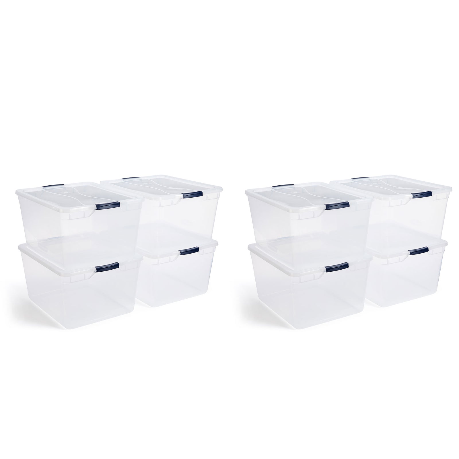 Rubbermaid Cleverstore 74 Qt Latching Plastic Storage Container & Lid (8 Pack) - VMInnovations